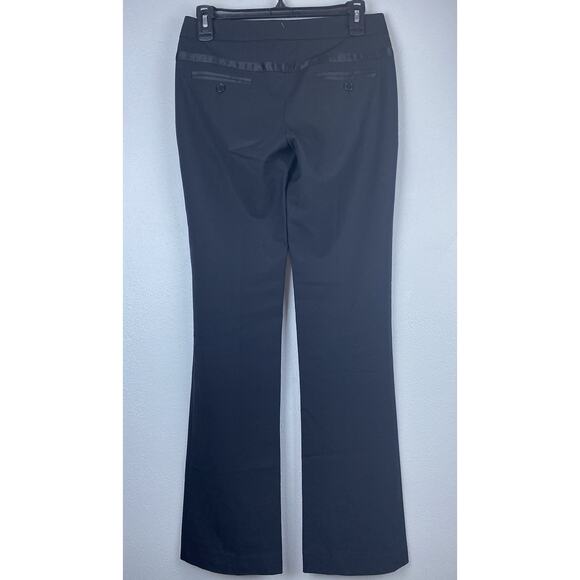 Theory Sz 0 Auriol Sailor Button Pockets Silk Trim Black Flare Wool Dress Pants - Picture 3 of 12
